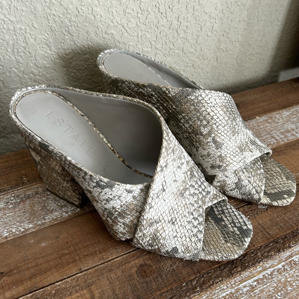 1. State Snake Print Heels Size 8